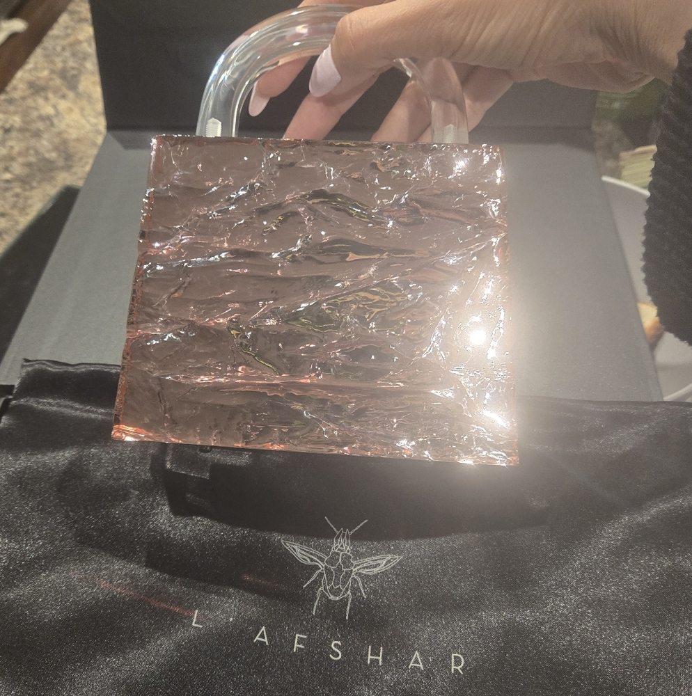 L'AFSHAR Rose Gold Clutch New